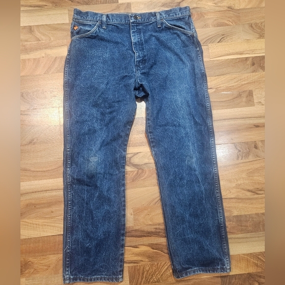 Wrangler FR Flame Resistant Jeans 38x30 Men Blue Denim Workwear HRC2 2112 13MWZ - Picture 5 of 11